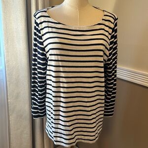 LOFT 3/4 sleeve blue and white striped tunic Size L